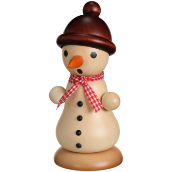 Räuchermann Schneemann natur mit Bommelmütze